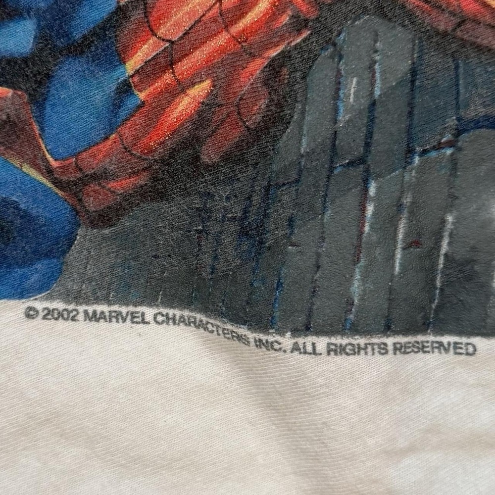 Vintage Spiderman 2002 Marvel Mad Engine T-Shirt Men's Large Short Sleeve Y2K - Picture 5 of 6
